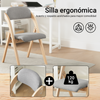 SoBuy FST92-N Silla con Asiento y Respaldo Tapizado Gris