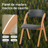 SoBuy FST92-SG Silla Plegable de Madera con Asiento y Respaldo Gris