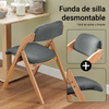 SoBuy FST92-SG Silla Plegable de Madera con Asiento y Respaldo Gris