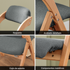 SoBuy FST92-SG Silla Plegable de Madera con Asiento y Respaldo Gris