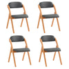 SoBuy FST92-SGx4 Lote de 4 Sillas Plegables de Madera con Asiento y Respaldo Gris