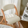 SoBuy FST92-W Silla Plegable de Madera con Asiento y Respaldo
