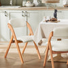 SoBuy FST92-W Silla Plegable de Madera con Asiento y Respaldo