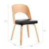 SoBuy FST97-SCHSilla de Madera con Respaldo y Asiento Tapizados Natural y Negra, 48cm x 55cm x 79 cm