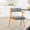 SoBuy FST98-HG Silla de Madera con Cojín para Comedor Plegable y Montada Gris