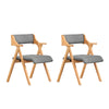 SoBuy FST98-HGx2 Set de 2 Sillas plegables Sillon más grande y ancha con Cojín Gris