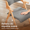 SoBuy FST98-HG Silla de Madera con Cojín para Comedor Plegable y Montada Gris