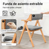SoBuy FST98-HG Silla de Madera con Cojín para Comedor Plegable y Montada Gris