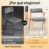 SoBuy FST98-HG Silla de Madera con Cojín para Comedor Plegable y Montada Gris