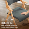 SoBuy FST98-SG Silla de Madera con Cojín para Comedor Plegable y Montada Gris Oscuro