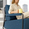 SoBuy FST99-B Sillón Relax Individual con Reposapiés Butaca de Lectura Cómoda para Salón Azul Oscuro