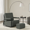 SoBuy FST99-DG Sillón relax individual con reposapiés Butaca tapizada moderna y cómoda Gris Oscuro