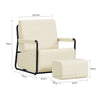 SoBuy FST99-MI Sillón Relax Pequeño y Cómodo Butaca de Salón Nórdica Blanco Crema 59x74x78 cm