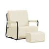 SoBuy FST99-MI Sillón Relax Pequeño y Cómodo Butaca de Salón Nórdica Blanco Crema 59x74x78 cm