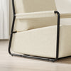 SoBuy FST99-MI Sillón Relax Pequeño y Cómodo Butaca de Salón Nórdica Blanco Crema 59x74x78 cm