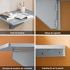 SoBuy FWT03-HG Mesa Plegable de Pared Mesita Gris 60 x 40 cm