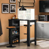 SoBuy FWT17-II-SCH Mesa de Bar Mesa Alta de Cocina con 3 Estantes Negro 112x57x106 cm