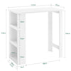 SoBuy FWT17-II-W Mesa Alta de Cocina Mesa de Bar con 3 Estantes Blanca 112 x 57 x 106 cm
