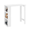 SoBuy FWT17-II-W Mesa Alta de Cocina Mesa de Bar con 3 Estantes Blanca 112 x 57 x 106 cm