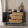 SoBuy HFSB02-SCH Aparador de Cocina Recibidor Buffet con 1 Puerta y 3 Cajones