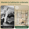 SoBuy KLS04-II-SCH Perchero de Ropa con 5 Barras y 2 cestas Negro