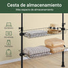 SoBuy KLS04-II-SCH Perchero de Ropa con 5 Barras y 2 cestas Negro