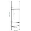 SoBuy KLS07-SCH Perchero de Ropa con 1 Barras y 3 baldas Negro H233-295cm