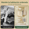 SoBuy KLS17-WN Perchero Telescópico Resistente Armario Abierto Ajustable con Estantes & Barras para Ropa