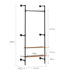 SoBuy KLS20-SCH Perchero de Pared con 2 Estantes MDF Negro 91,5x48x220cm