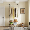 SoBuy KLS20-SCH Perchero de Pared con 2 Estantes MDF Negro 91,5x48x220cm