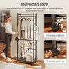SoBuy KLS21-SCH Perchero plegable estrecho sobre ruedas Negro 60,5x32,5x175 cm