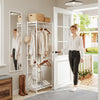 SoBuy KLS21-W Perchero Burro de Pie con Ruedas Blanco 60x32x175 cm