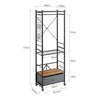 SoBuy KLS23-SCH Perchero de pie estrecho con cajón Gris Oscuro 60x32x175 cm