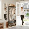 SoBuy KLS23-SCH Perchero de pie estrecho con cajón Gris Oscuro 60x32x175 cm