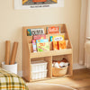SoBuy KMB01-N Librería para Niños con 3 Estanterías y 2 Compartimentos color Natural