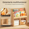 SoBuy KMB01-N Librería para Niños con 3 Estanterías y 2 Compartimentos color Natural