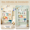 SoBuy KMB08-II-W Librería infantil de pared con 4 estantes L80cm