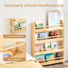 Preventa-SoBuy KMB08-K-N Librería infantil con 4 Estantes L60cm Natural