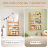Preventa-SoBuy KMB08-N Librería infantil con 4 Estantes L80cm Natural
