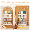 SoBuy KMB08-W Librería infantil con 4 Estanterías L80cm
