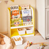 SoBuy KMB108-G Librería Infantil con 3 Compartimentos y 3 Cajas Extraíbles Amarilo