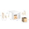 SoBuy KMB113-W Set de Mesa Infantil con 2 Sillas con 2 Cajas Blanco