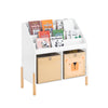 SoBuy KMB115-W Organizador para juguetes y libros con 4 estantes y 2 Compartimentos