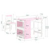 SoBuy KMB116-P Set de Mesa y Silla Infantil con Pegatinas DIY Escritorio para niña con 3 Portalápices Rosa y Blanco