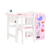 SoBuy KMB116-P Set de Mesa y Silla Infantil con Pegatinas DIY Escritorio para niña con 3 Portalápices Rosa y Blanco