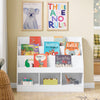 SoBuy KMB118-W Librería Infantil Montessori con 3 Compartimentos y 3 Estantes