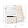 SoBuy KMB119-W Estantería Libros Infantil Librería Infantil con 3 Estantes y 1 Compartimento