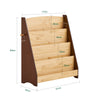 SoBuy KMB32-N Libreria Infantil Estantería Montessori con 4 Compartimentos y 2 Ganchos Marrón Natural 91x30x89 cm