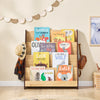 SoBuy KMB32-N Libreria Infantil Estantería Montessori con 4 Compartimentos y 2 Ganchos Marrón Natural 91x30x89 cm