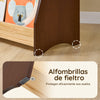 SoBuy KMB32-N Libreria Infantil Estantería Montessori con 4 Compartimentos y 2 Ganchos Marrón Natural 91x30x89 cm